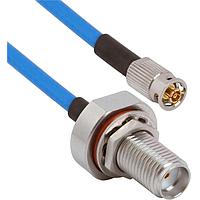 Amphenol SV Microwave FBSMA-085-FQSMPM-060 ສາຍສະບັບ RF SMA BKHD F SMPM F QB 6" Cable