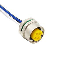 Bulgin PXMBNI78FPF04AFLPG135002 ເສັ້ນສາຍອ່ານສະເຫຼີມ / ເສັ້ນສາຍກະທົບ 4 ຂາຍ 7/8" ຕິດຕັ້ງດ້ານຫນ້າກະແຜນ ຜູ້ຊາຍ 200mm ສາຍບິນ