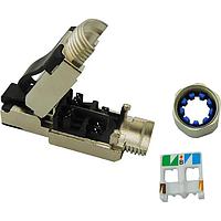 Stewart Connector SS-39300-009 ປຸ່ມຕິດຕັ້ງ Modular RJ45 CAT 8.1 Punch Down Plug ຮັບສະເໜີ 0.157" - 0.236" (4.0 mm - 6.0 mm) ຂະໜາດສາຍສັນຍານ