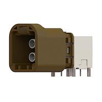 Yamaichi Electronics Y-MFC-4PT-F-VL-REDC ຕົວເຊື່ອມຕໍ່ລົດ 2x2 Mini FAKRA Connector, R/A, Key F