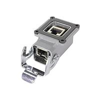 HARTING 09452151118 ກອງຫົວແລະກອງສາຍສົ່ງສັນຍາ Han 3A RJ45 Cat5 ກອງເຫຼັກມີມຸມ (ຮຸ່ນປະກອບດ້ວຍຮູ 4)