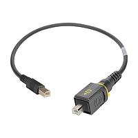 HARTING 09454453915 ສາຍ USB / ສາຍ IEEE 1394 HARTING PushPull V4 v2.0 USB 2.0 ປະເພດ B, ການປະກອບສາຍ, PushPull ໄປຫາປຸ່ມ USB IP20, PVC, 5.0m