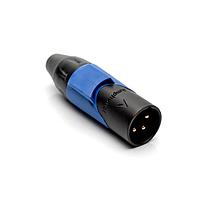 Amphenol Audio AX3MB6M-AU ຕົວເຊື່ອມສາຍສະເພາະ 3P PIN M PLUG BLKGLD ມີ ສີຟ້າ MRK SLV