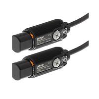 OMRON E3RA-TP11 2M ເຊັນເຊີ Photoelectric ທີ່ມີເຄື່ອງຂະຫຍາຍສຽງໃນຕົວ (0-15000 mm, through-beam, nhựa, PNP)