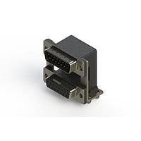 EDAC 663-015-364-04A ຕູ້ສະຫນອງ Dual Port D-Sub ມຸມຂວາ ຕູ້ສະຫນອງ Dual Port D-Sub