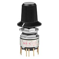 NKK Switches MRK112-BH ສະຫນັບສະຫນູນການສະຫນັບສະຫນູນ LO PRO SHFT 2-12 POS ສີເທົາ TIPPED