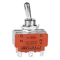 NKK Switches S335 ສະຫນັບສະຫນູນ Toggle DPDT ON-NONE-MOM SOLDER LUG