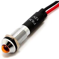 Mallory Sonalert FL1M-8SW-1-Y12V ດີດອດສະແດງ LED ເຫຼືອງ 8MM ແມັດ 12VAC/DC
