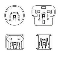 MEAN WELL AC PLUG-MIX2 ປລັກສະຫລອງໄດ້ US, EU, UK, AU ສົມລວມ ສຳລັບຊຸດ GEM