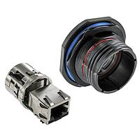 Amphenol Socapex RJFTV71ZN ຕົວຮັບອາກາດຂອງກະດູກຍຸດທະສາດພາຍໃນ Female RJ45 term