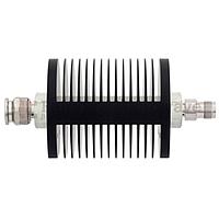 Fairview SA18TMTF25W-20 20 dB Fixed Attenuator TNC Male To TNC Female Up To 18 GHz Rated To 25 Watts With Black Aluminum Heatsink Body