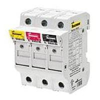 Eaton Bussmann CHCC3DIU ອຸປະກອນຍື່ມຕິດ 3P DIN RAIL HOLDER ສໍາລັບຟິວເຊດ Class CC