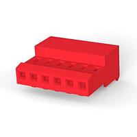 AMP Connectors - TE Connectivity 3-640440-6 ຮູງຮັບ Receptacle 6P 22AWG TIN CLSD W/O TAB W/RED STRIPE