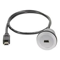 HARTING 09454521908 ສາຍ USB / ສາຍ IEEE 1394 har-port USB 2.0 MiniB coupler ພ້ອມສາຍ, 0.5m - ຮຸ່ນເງິນ