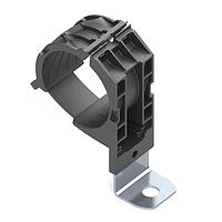 HellermannTyton 151-01519 ຮັບກັບ Ratchet P-Clamp, 1.38 - 2.01" ຂະໜາດກໍ່ມາດ, 90 ສັ້ນ, 0.41" ຂະໜາດຮູ Hole, PA66HIRHSUV/ST/ZN, ສີດຳ, 160/ctn