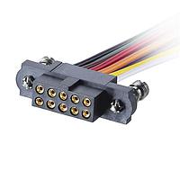 Harwin M80-FC11068FC-0150L ການປະກອບສາຍສະເພາະຮູບສະແກນສີ່ແຂວງ 5+5 ຕຳແໜ່ງ ຕົວຍິງ DIL 22AWG, ສາຍຄວາມຍາວ 150mm, ສິ່ງສຸດທ້າຍດຽວ, 101Lok