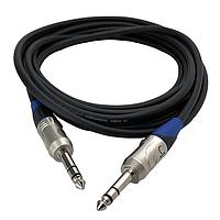 Io Audio Technologies IO-BP176050-M3MBL ສາຍສັ້ນສຽງ Audio Patch Cord Balanced Patch Cable Assembly, 1/4"TRS ເຖິງ 1/4"TRS, ຕູ້ສີຟ້າ, Stereo, 50'