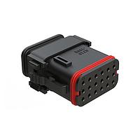 Amphenol SINE Systems AT16-18SE-SR02 ປລັກ 18 ທາງ 18 ຕຳແໜ່ງ ມີຝາປົກກັນ, ກະທົບ E, ສີດຳ