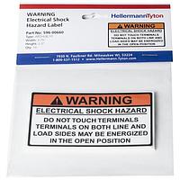 HellermannTyton 596-00660 ປ້າຍປະກາດແສງອາທິດ Solar Label, WARNING ELECTRICAL SHOCK HAZARD, 3.75" x 2.0", VL, ສີແດງອ່ອນ, 10/pkg