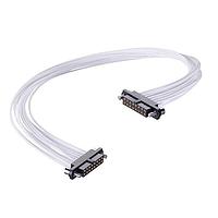 Harwin M80-FC31605F2-0300F2 ການປະກອບສາຍສະເພາະຮູບສະເກດ 8+8 Pos. Female DIL 26AWG Cable Assembly, 300mm, double-end, Jackscrews