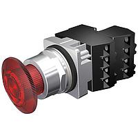 SIEMENS 52PR8ERGB Twist-to-Release PTR,CHROME,MTD,FV 120V LED,FULL RED,2NC