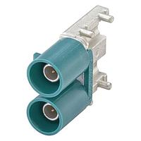 Rosenberger 59S2DA-40MT5-Z ຕູ້ເຊື່ອມ PCB R/A Plug PCB ມີກະແປງນ້ຳສີຟ້າ