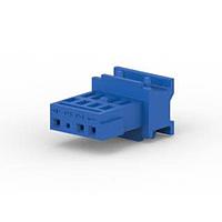 AMP Connectors - TE Connectivity 1-953723-1 ກອງຢູ່ຮັບສະຕິກ 4W MQS SK HSG ສີຟ້າ