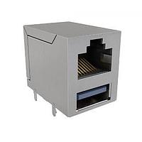 Amphenol Commercial Products RJE361882103 ມົດູເລີ ສແຕັກ 8P8C RJ ຜ່ານ USB ປະເພດ A 2.0 Shield