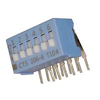 CTS Electronic Components 206-6RAS ສະຫນາມສະລັບ DIP 6 ສ່ວນສະລັບ SPST