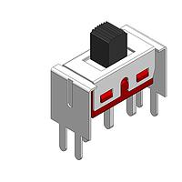 Dailywell 5MS3S102AVS2QES ສະລາຍສະວິດ Slide SPDT ສະວິດ on-off-on ສູງ V-bracket