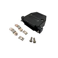 Adam Tech DE09-HD-PB-SS ຝາຫົວປົກກັນສ່ວນຫຼັງສອງຊິ້ນ D-SUB HOOD BLK PLASTIC 9 WAY SHO