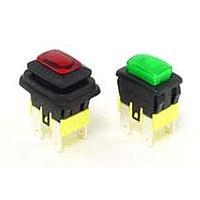 E-Switch PA481C1100 ປຸ່ມກົດສະແດງແສງ ສະຫນັບພະລັງງານ DPST 16A 125V