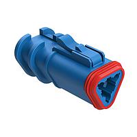 Amphenol SINE Systems AT06-3S-OMRDBLU ຕົວເຊື່ອມລົດຍົນ 3 ຕຳແໜ່ງ ປລັກທີ່ມີການຄຸມຄອງດ້ວຍພາຍນອກ, ປຸ່ມ, ການປິດສະຫງວນລົດລົງ, ສີຟ້າ