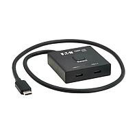 Eaton U415-002-BDS ສະຫນອງ USB-C Eaton Tripp Lite ຊີຣີ 2x1 ສະຫນອງ USB-C ທີ່ສາມາດເປັນທັງສອງທາງ - ວິດີໂອ 8K 60 Hz, HDCP Passthrough, USB 3.2 Gen 2, ການຊາວເບີີງ 100W PD, ສີດໍາ