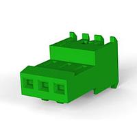 AMP Connectors - TE Connectivity 3-640623-3 ຮູງຮັບ Receptacle Housing FEED THRU W/O TAB 3P ສີຂຽວ ບ່ອນບົດ 28 AWG