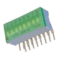 CTS Electronic Components 206-8RAST ສະຫນອງ DIP SPST ມຸມຂວາ 8 ສ່ວນຂອງສະຫນອງ