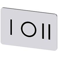 SIEMENS 3SU19000AD810QK0 ປ້າຍປະກັບ, I O II INSCR. LABEL, ສີເງິນ 17.5X27MM, SYMB:I O II