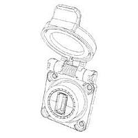 Amphenol Socapex USBF21B ຕົວເຊື່ອມ USB ປະເພດ A Bayo Sq Flng Recpt USB-A-Recpt Blk