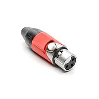 Amphenol Audio AX3F2M-AU ຕົວເຊື່ອມສາຍສະເພາະ 3P SOCKET F PLUG GLD W RED MRK SLEEVE