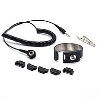 Desco S1014-06 ສາຍຂ້າມຂໍ້ມືທີ່ປັບໄດ້ ADJUSTABLE ERGO WRIST STRAP ມີສາຍຄອດຂອງ 6' ແລະຄລິບອລິເກທເຕີ, 1/4" (7MM)