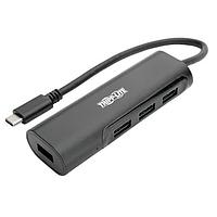 Tripp Lite U460-004-4AB USB Type-C ເປັນ USB 3.1 4PT TYPEC/A HUB ມີສາຍໃນຕົວ,BK