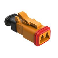 Amphenol SINE Systems AT06-2S-SR01ORG ປລັກ 2 ຕຳແໜ່ງ, ປລັກ, ປຸ່ມຕິດ, SR01 ການປົກປ້ອງການດຶງ (ການປິດມາດຕະຖານ), ຮ່າງສີສົ້ມ