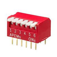 APEM NDPL06V ສະຫນັບ DIP DIP SWITCH DP PIANO STYLE