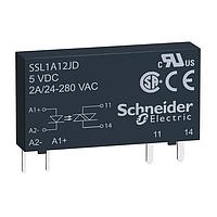 SCHNEIDER SSL1A12JD ຣີເລຍສ໌ສະເຕດແລດ 2A 24-280VAC ZERO 3-12VDC SSR SLIM 1