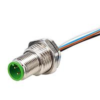 Murrelektronik 7000-19165-9790050 ຕົວເຊື່ອມ M12 MALE FLANGE PLUG A CODED REAR MOUNT, ສາຍ PP 12x0,14 0.5m