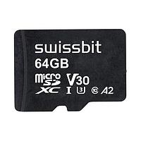 Swissbit SFSD064GN1AM1TB-E-CE-211-STD ບັດຈຳຫຼັກ Industrial microSD Card, S-56u, 32 GB, 3D PSLC Flash, -40 C to +85 C