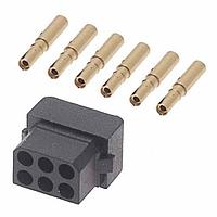 Harwin M80-6130645 ຊຸດຕິດຕັ້ງການເຊື່ອມຕໍ່ສາຍສະເພາະກັບຕູ້ຮັບ, 6P ຜູ້ຍິງ, Dbl Rw, 22AWG