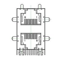 Amphenol Commercial Products RJE302881110 ຊັ້ນຊັ້ນຊັ້ນ, 2x1, 8P8C, ປົກກັນສະຫນາມ, ບໍ່ມີເຄື່ອງສະແດງແສງ LED