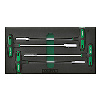 TOPTUL GVA0410 4PCS - Hex Nut Driver Set T-Handle