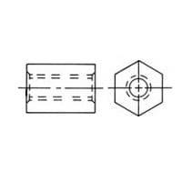 RAF Electronic Hardware 2283-832-AL-9 ເຮັກ HEX FEM STDOFF 3/8 X 6.25 ALODINE